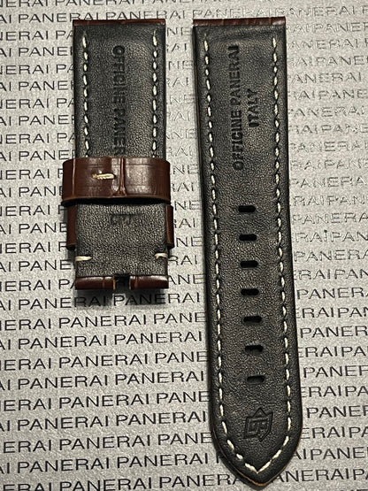 Panerai Brown Alligator OEM Strap 24mm Lug for Tang Buckle (24/22MM)