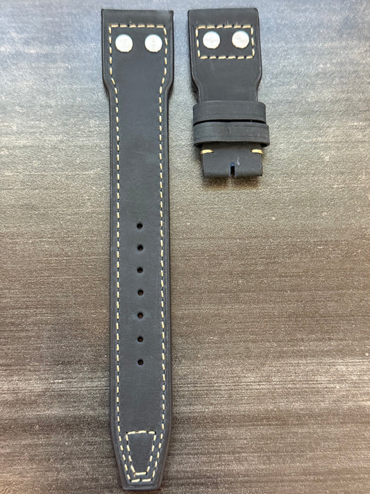 IWC 22/18MM Blue Suede Strap for Deployant Clasp (Big Pilot Strap)