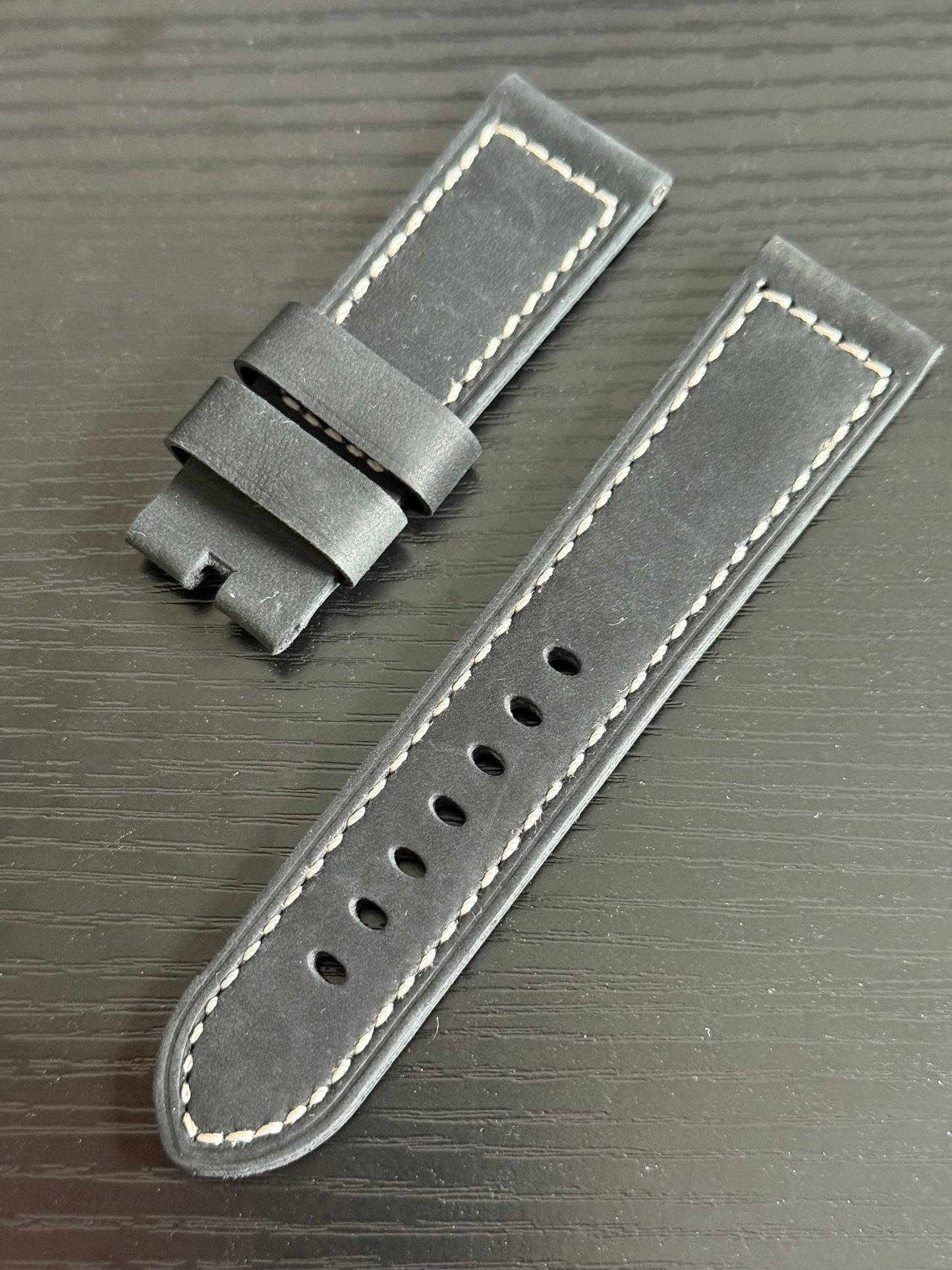 Panerai 24/22MM Black Suede Tang Strap