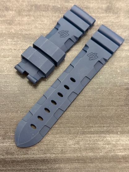 Panerai 22MM Navy Blue Rubber Accordion Tang Strap (22/20MM)