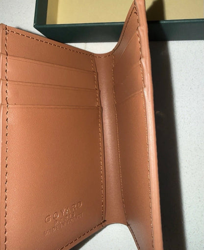 Goyard NIB Saint Pierre Card Wallet Retails $1,200 Black with Tan Inside