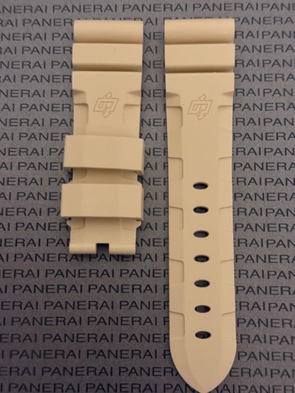 Panerai 22MM Beige Rubber Accordion Tang Strap (22/20MM)