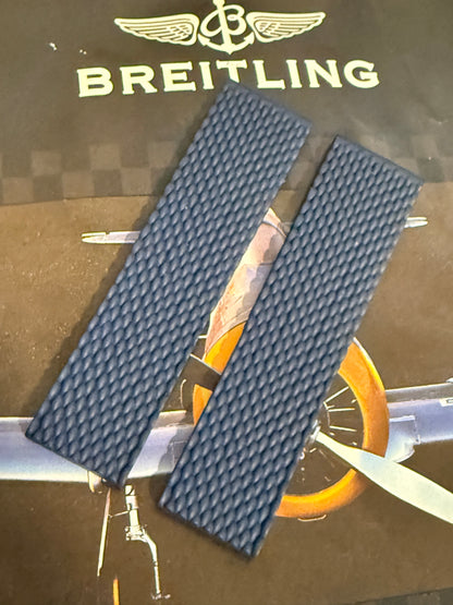 Breitling OEM Blue Mesh Rubber Strap for Deployment Clasp 22-20MM Sold Out at Boutiques