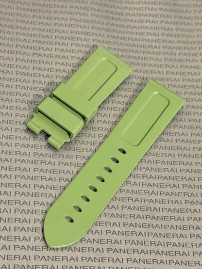 Panerai 24MM Green Rubber Caoutchouc Logo Deployant Strap XL Length (24/22MM)