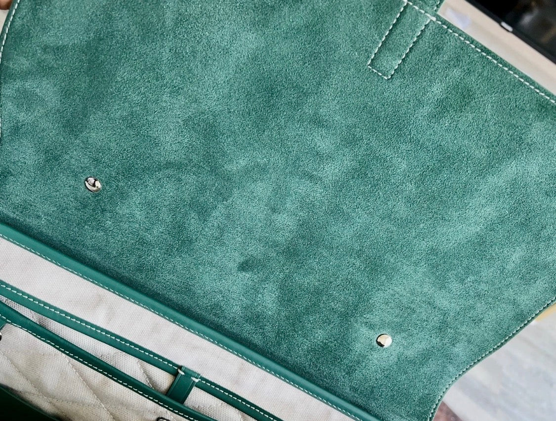 Goyard Green Goyardine Citadin Messenger Bag with Strap,  Briefcase