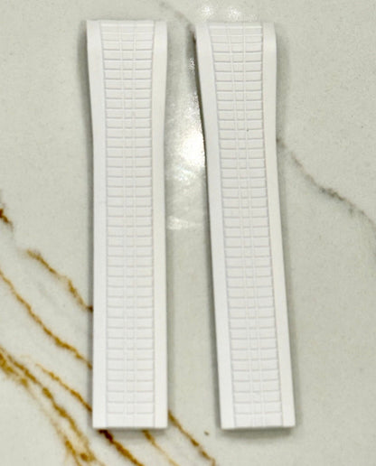 Patek Phillipe 21x18mm Uncut White Rubber Strap: 5167a, 5167r, 5164a, 5164r