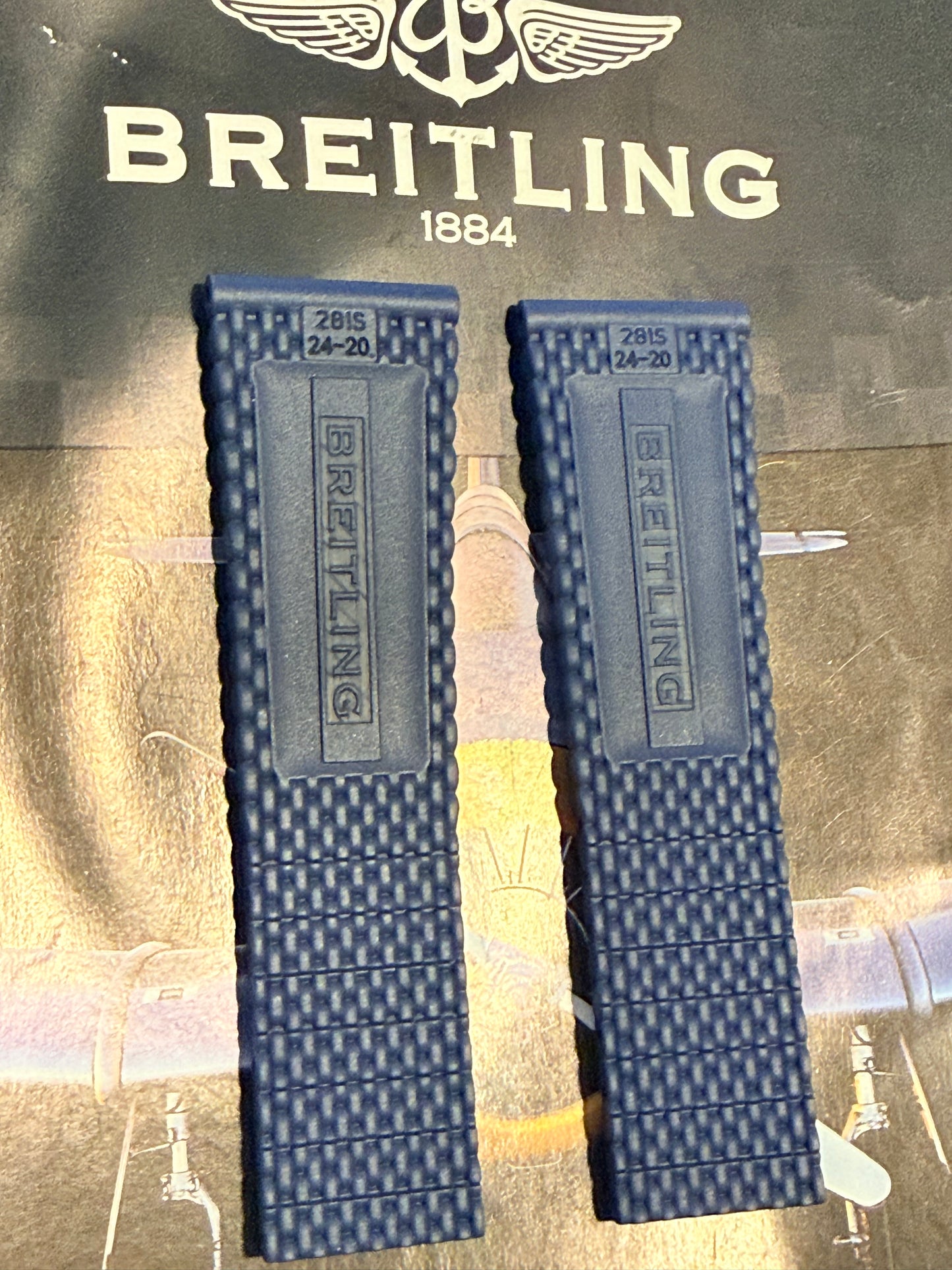 Breitling OEM Blue Mesh Rubber Strap for Deployment Clasp 24-20 Sold Out at Boutiques
