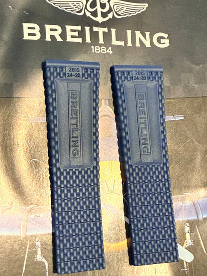 Breitling OEM Blue Mesh Rubber Strap for Deployment Clasp 24-20 Sold Out at Boutiques