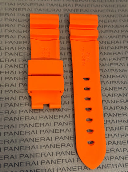 Panerai 22MM Orange Rubber Accordion Tang Strap (22/20MM)