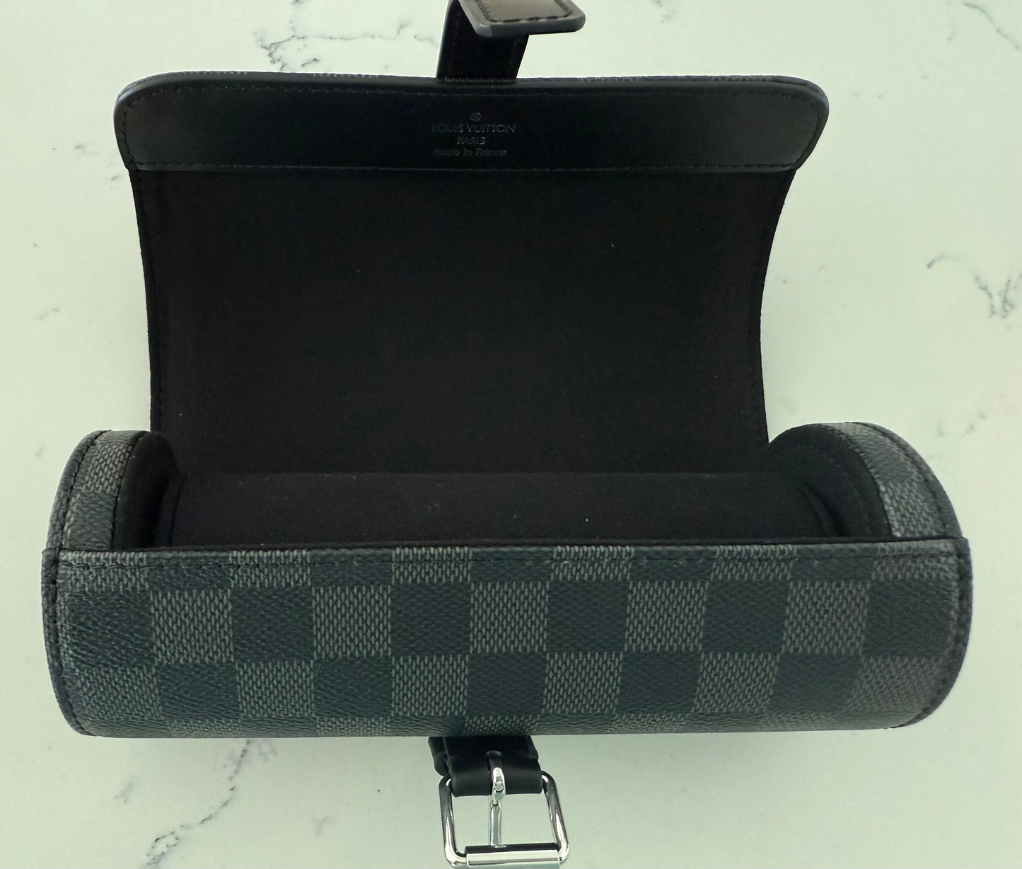 Louis Vuitton Damier Graphite  3 Watch Case N41137 Retails $1,220