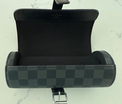 Louis Vuitton Damier Graphite  3 Watch Case N41137 Retails $1,220