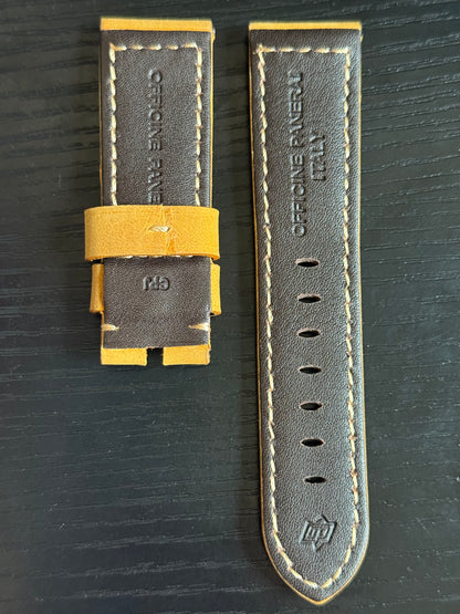 Panerai 24MM Light Brown Assolutamente OEM Suede Strap  for Tang Buckle (24/22MM)