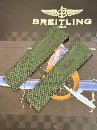 Breitling OEM Green Mesh Rubber Strap for Deployment Clasp 24-20 Sold Out at Boutiques