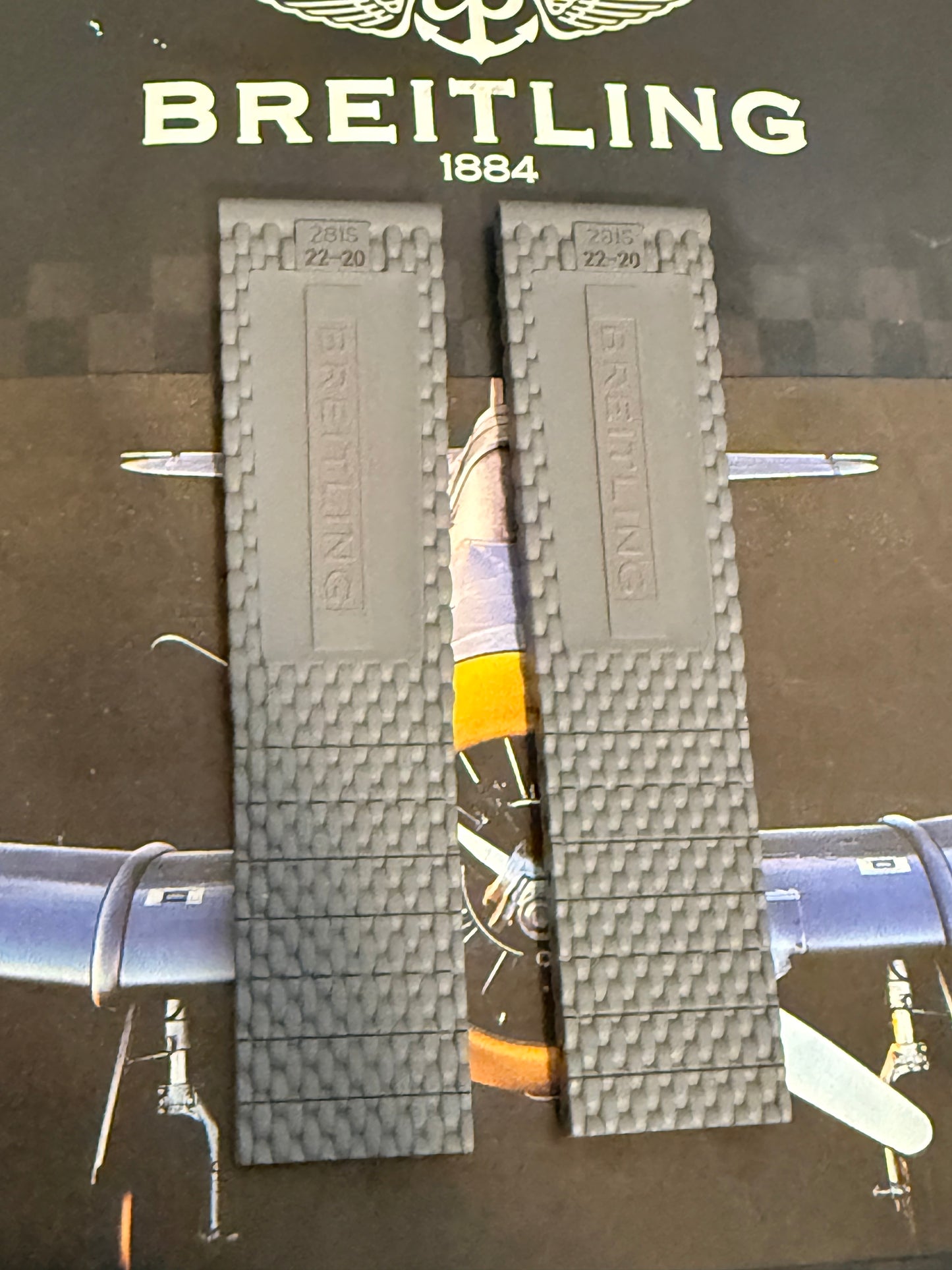 Breitling OEM Gray Mesh Rubber Strap for Deployment Clasp 22-20MM Sold Out at Boutiques