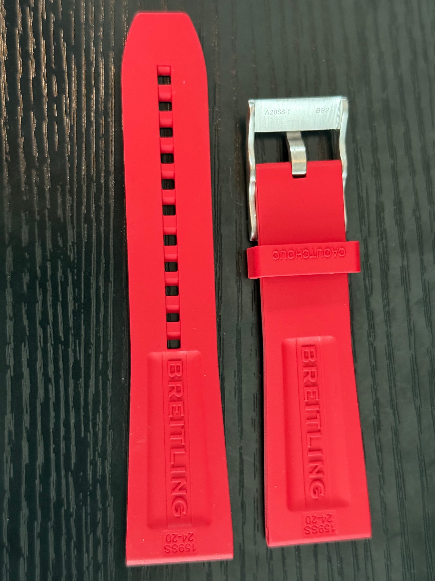 Breitling OEM 24MM Diver Pro Res Rubber Strap w/ OEM Tang Buckle