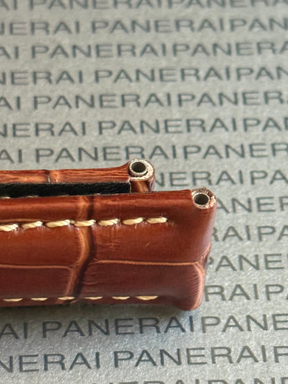 Panerai 22MM Brown Alligator OEM Tang Strap (22/20MM)