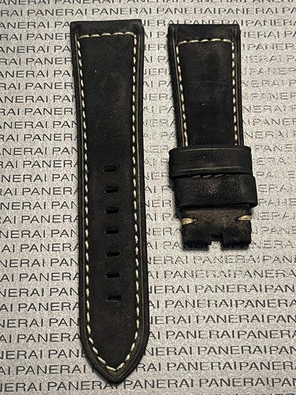 Panerai Black Suede OEM Strap 24MM Lug for Tang Buckle (24/22MM)
