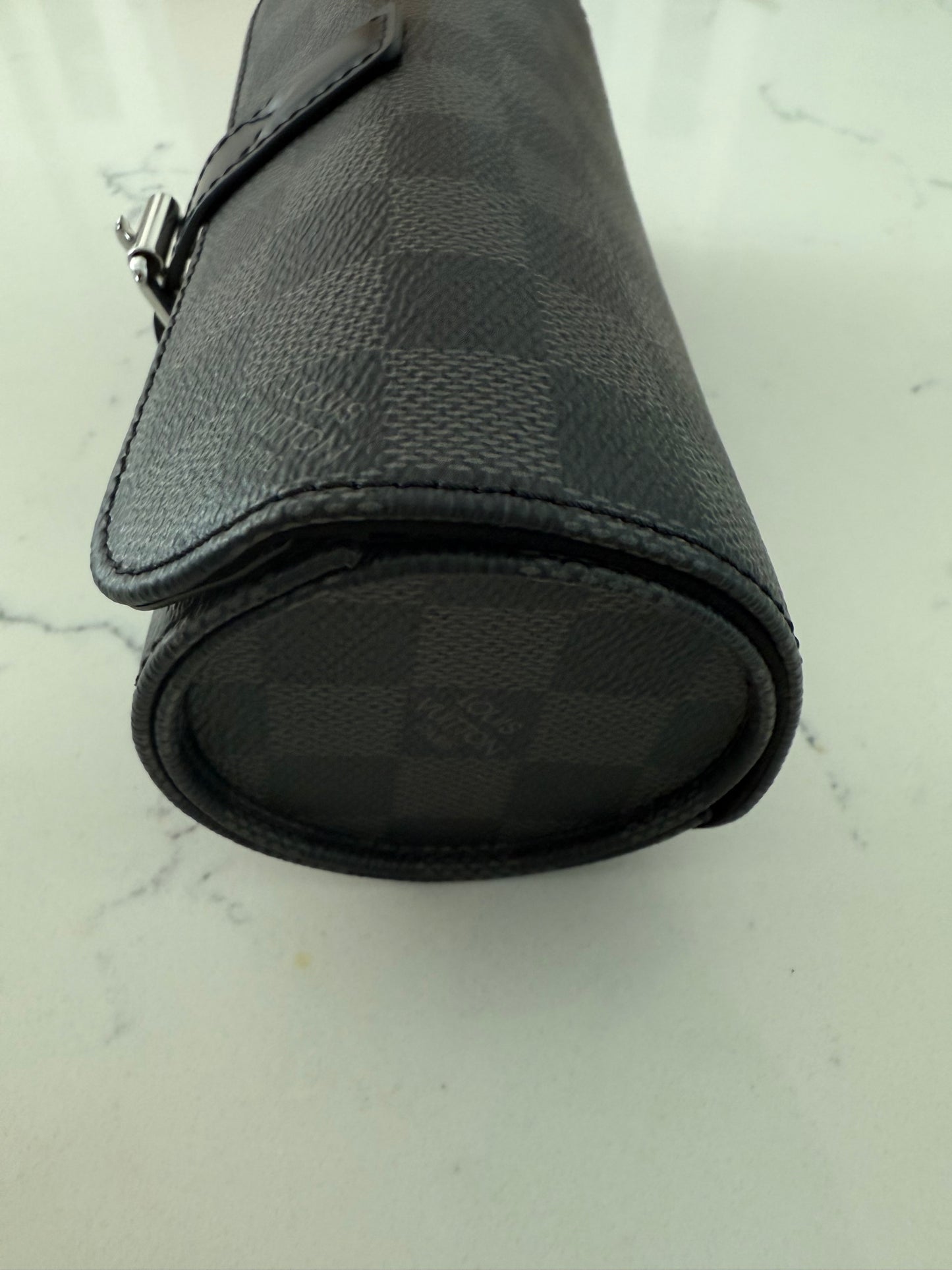 Louis Vuitton Damier Graphite  3 Watch Case N41137 Retails $1,220