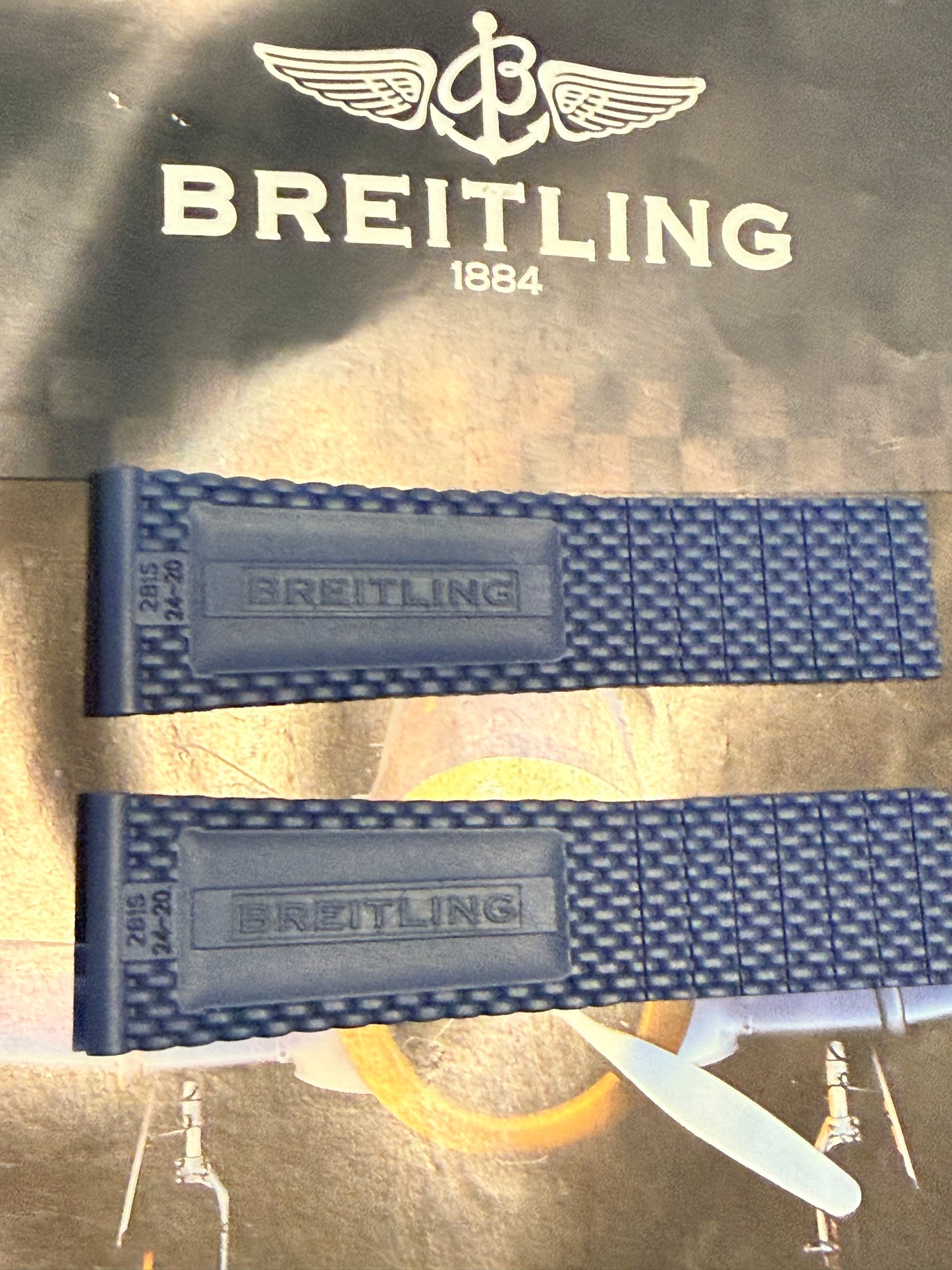 Breitling OEM Blue Mesh Rubber Strap for Deployment Clasp 24-20 Sold Out at Boutiques