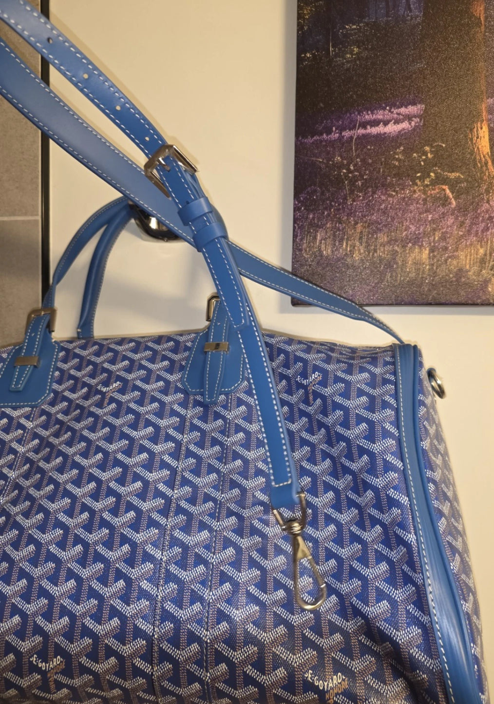 Goyard Sky Blue Boston 50 Duffle Bag MSRP $5,000