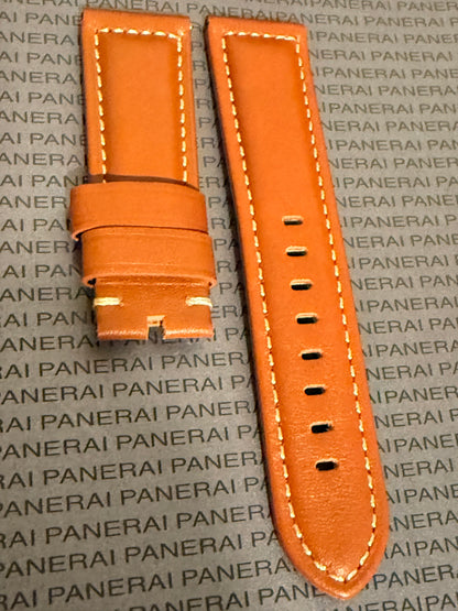 Panerai 24MM OEM Brown Calf Strap for Tang Buckle (24/22MM)