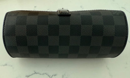 Louis Vuitton Damier Graphite  3 Watch Case N41137 Retails $1,220
