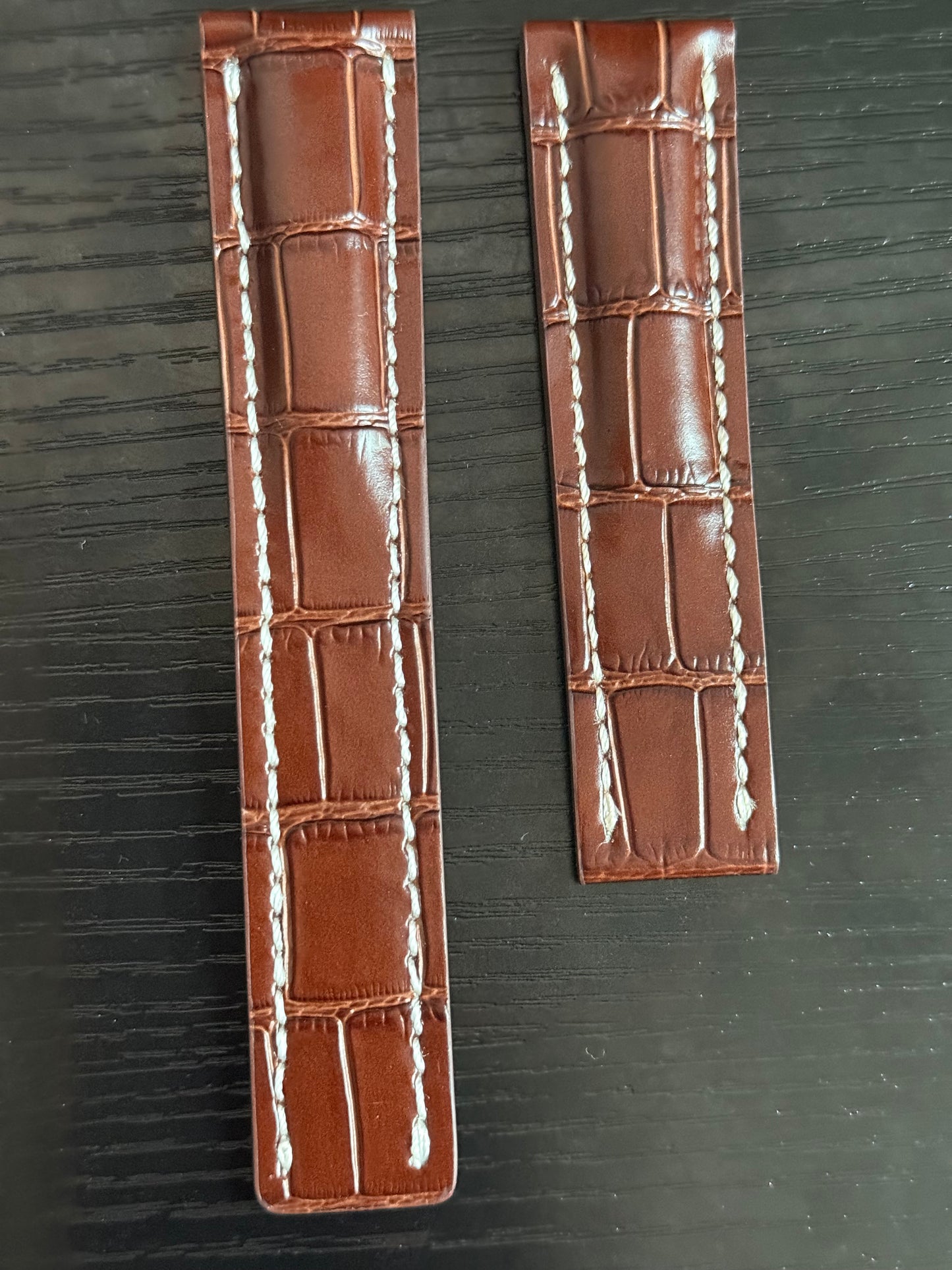 Breitling OEM 22MM Brown Alligator Deployment Strap 22-20MM