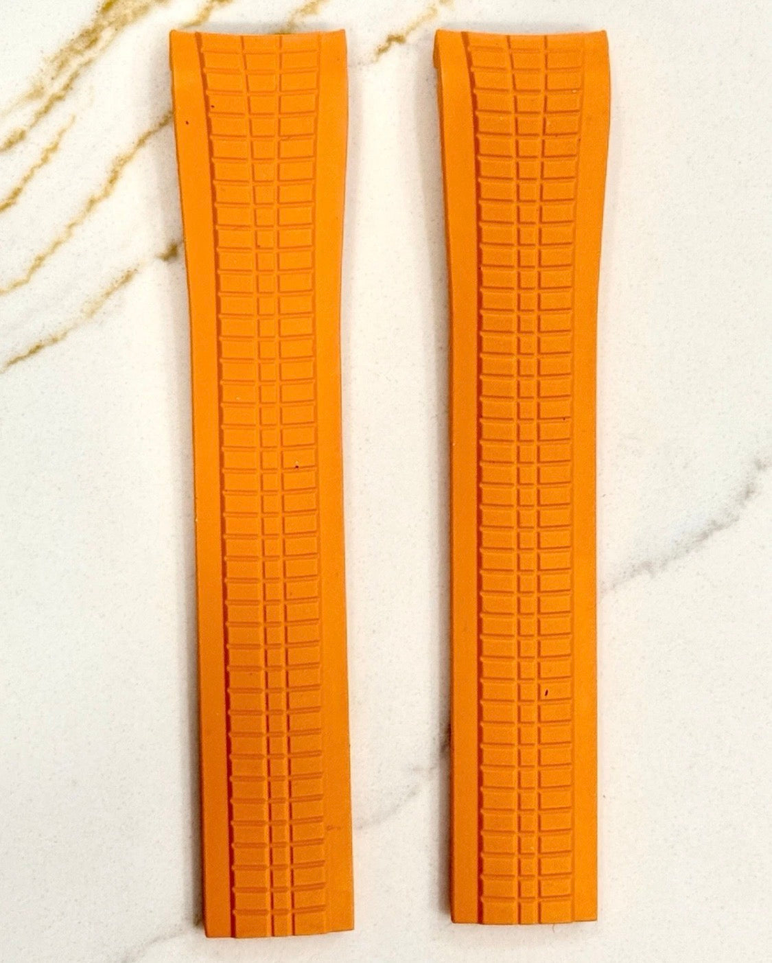 Patek Phillipe 21x18mm Uncut Orange Rubber Strap: 5167a, 5167r, 5164a, 5164r