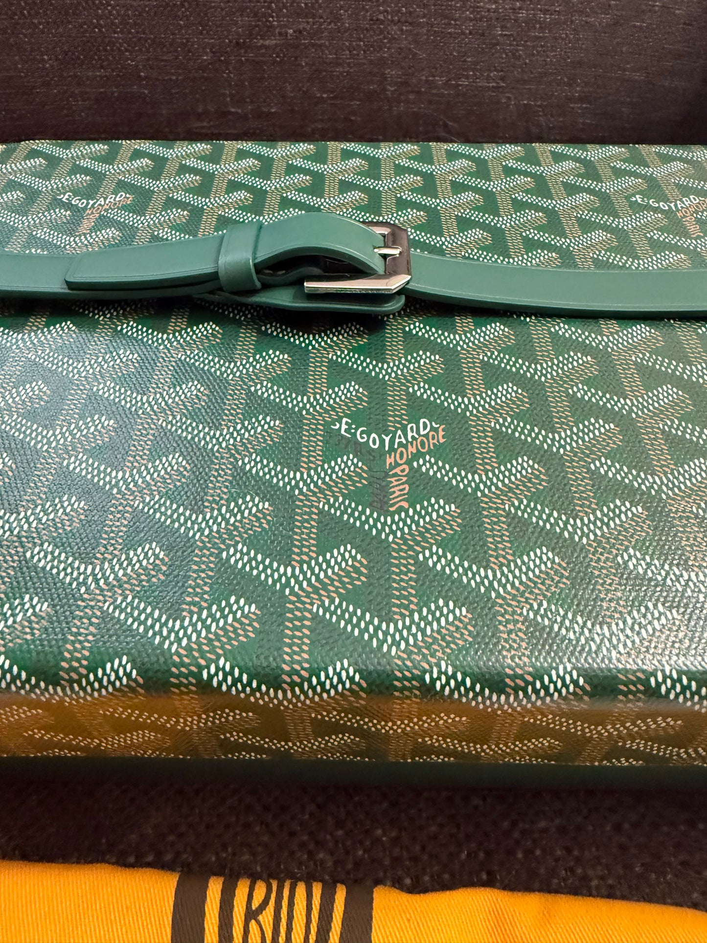 New GOYARD 8 Watch Travel Home Decor Case In Green Coated Canvas Calfskin