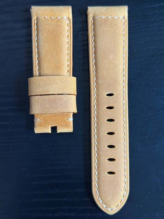 Panerai 24MM Light Brown Assolutamente OEM Suede Strap  for Tang Buckle (24/22MM)