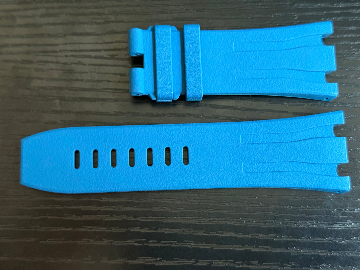 Audemars Piguet OEM Light Blue Rubber Tang Strap 30x24MM (Fits 44MM AP ROO Watch)