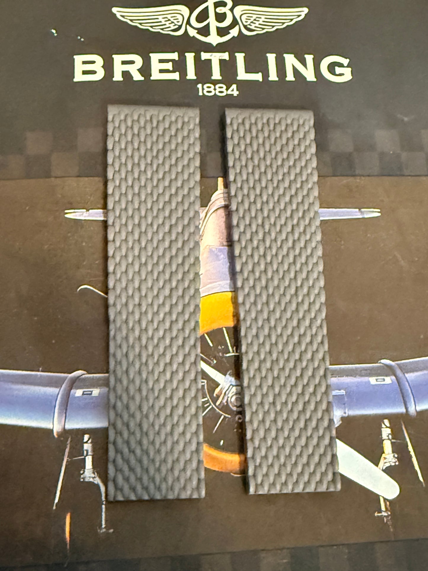 Breitling OEM Gray Mesh Rubber Strap for Deployment Clasp 22-20MM Sold Out at Boutiques