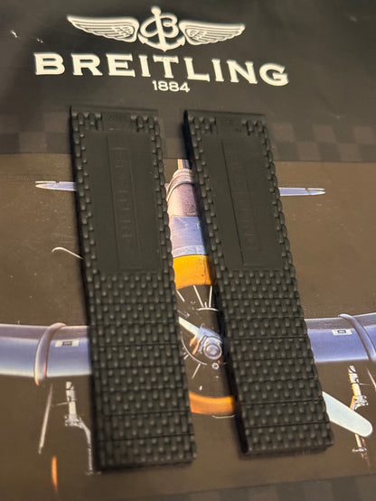 Breitling OEM Black Mesh Rubber Strap for Deployment Clasp 22-20MM Sold Out at Boutiques