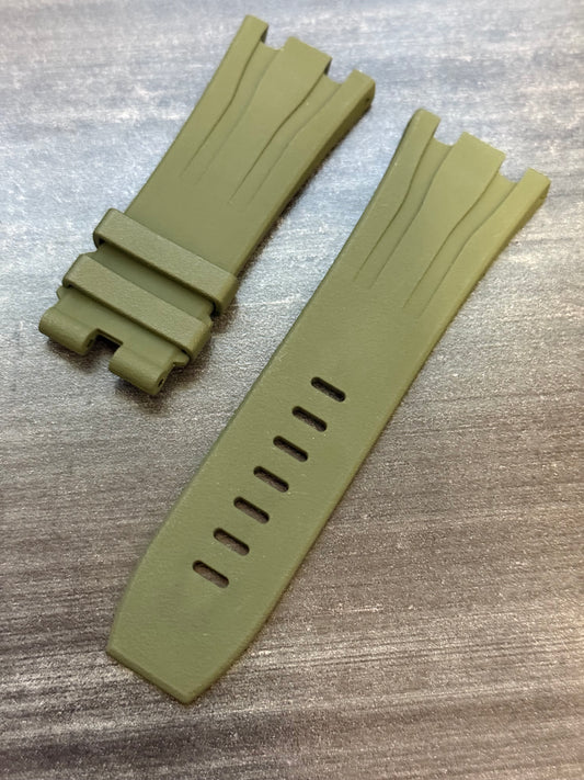 Elegant OEM Green rubber Tang Strap 30x24MM for classic luxury watch timeless styling