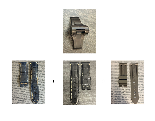 Panerai 22MM PVD Black Brushed Stainless Steel Deployant Clasp for 26 or 24MM Straps