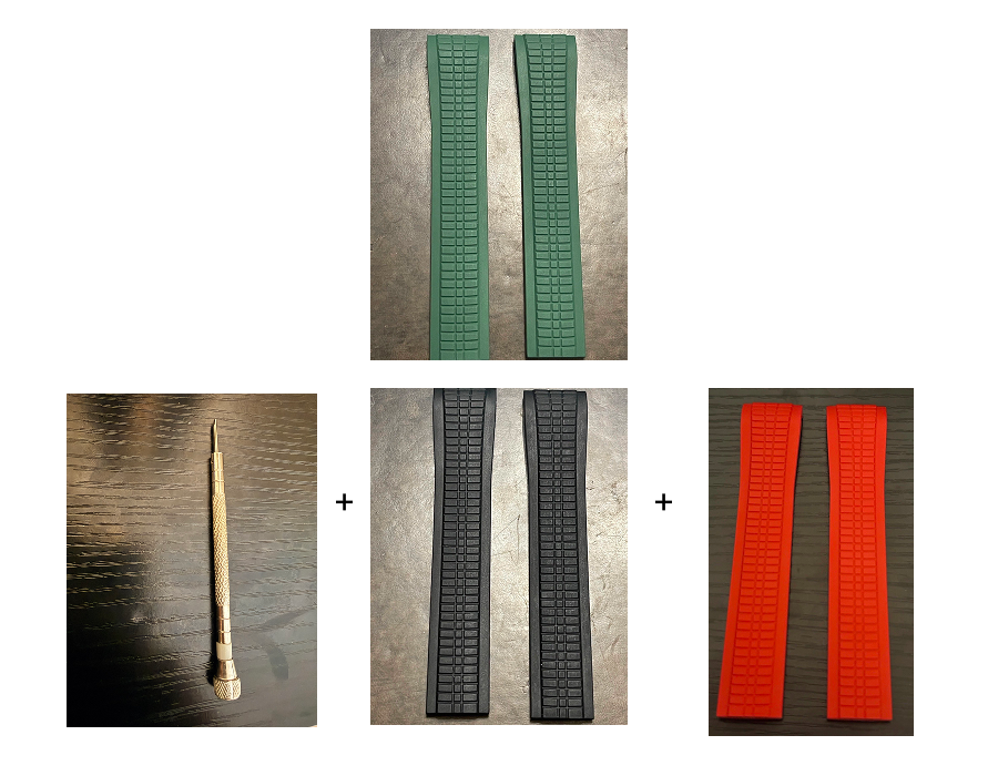 Patek Phillipe 21x18mm Uncut Green Rubber Strap: 5167a, 5167r, 5164a, 5164r
