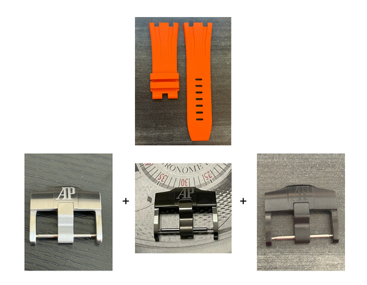 Audemars Piguet OEM Orange Rubber Tang Strap 30x24MM for 44MM ROO