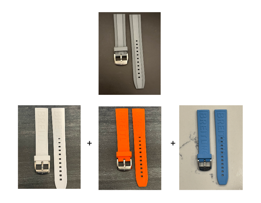 Breitling OEM 20MM Diver Pro Gray Rubber Strap w/ OEM Tang Buckle