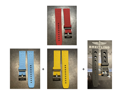 Breitling OEM 22MM Diver Pro Red Rubber Strap w/ OEM Tang Buckle