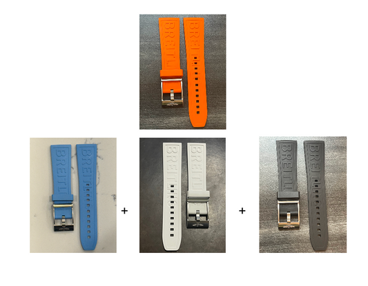Breitling OEM 24MM Diver Pro Orange Rubber Strap w/ OEM Tang Buckle