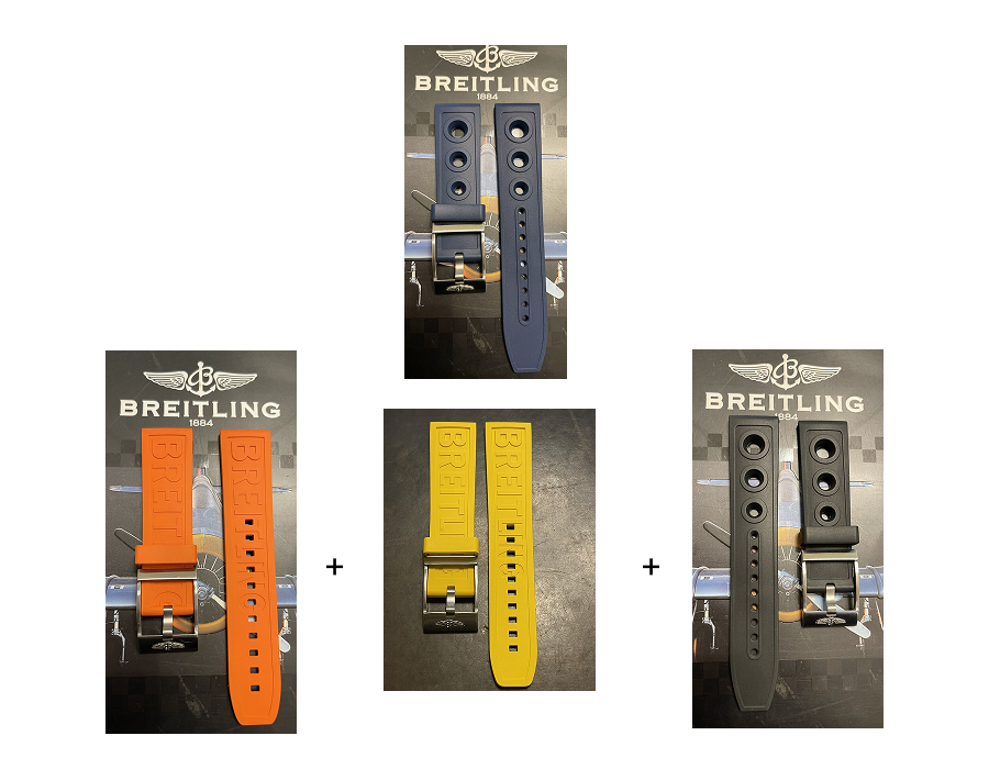 Breitling OEM Ocean Racer Blue Rubber Strap 22/20MM with OEM Steel Buckle