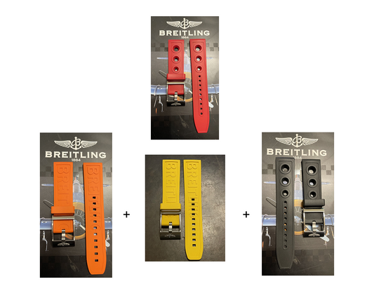 Breitling OEM Ocean Racer Red Rubber Strap 22/20MM with OEM Steel Buckle