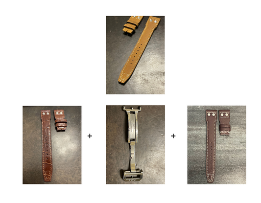 IWC 22/18MM Tan Suede Strap for Deployant Clasp (Big Pilot Strap)