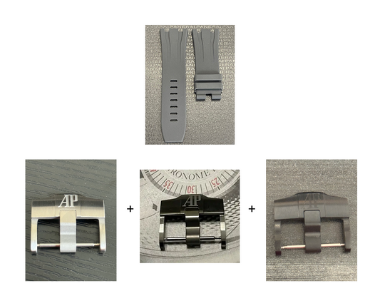 Audemars Piguet OEM Gray Rubber Tang Strap 30x24MM (Fits 44MM AP ROO Watch)