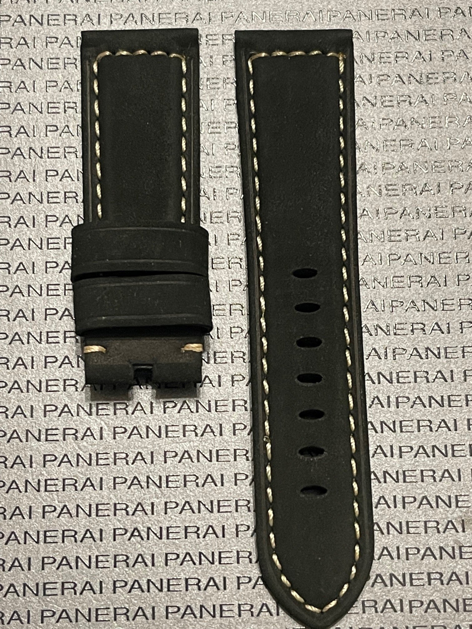 Officine Panerai 22mm OEM PVD Black Titanium Tang Buckle PAV00675 For Luminor
