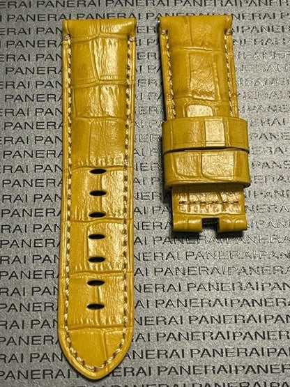 Panerai 24MM Honey Gold Alligator Deployant Strap (24/22MM)