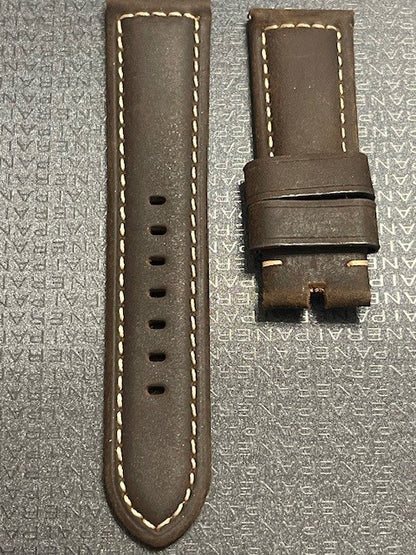 Panerai 24MM Dark Brown OEM Suede Strap  for Tang Buckle (24/22MM)