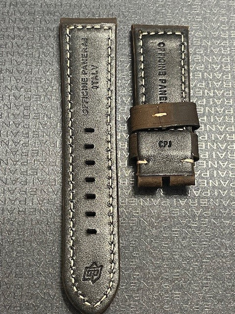 Panerai 24MM Dark Brown OEM Suede Strap  for Tang Buckle (24/22MM)