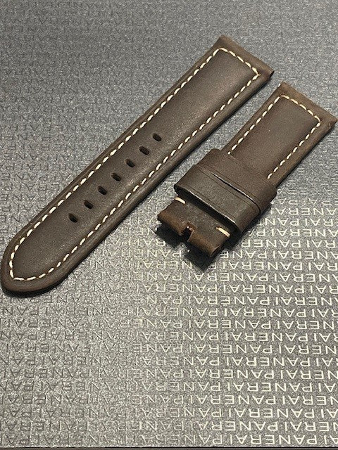 Panerai 24MM Dark Brown OEM Suede Strap  for Tang Buckle (24/22MM)