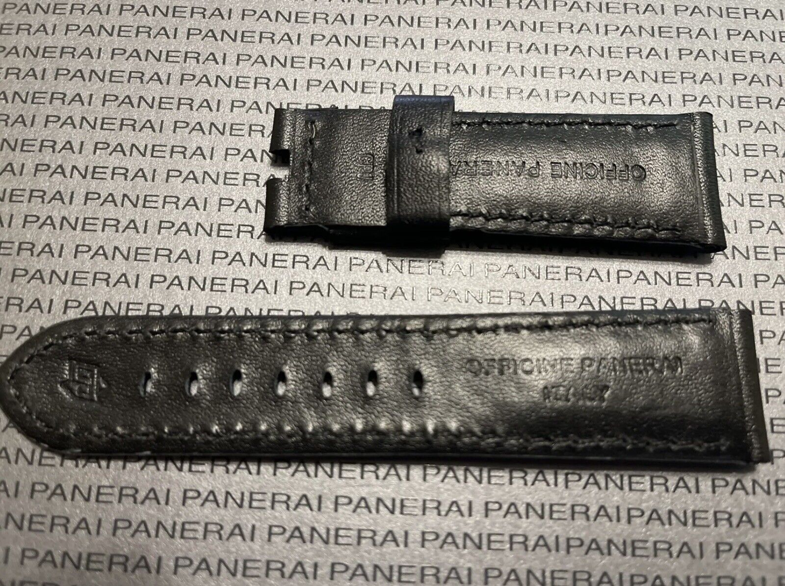 Panerai 24MM OEM Black Calf Strap for Deployant Buckle 24 22MM